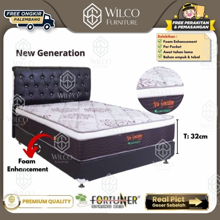 Kasur Springbed Fortuner New Generation Per Pocket Tidur Tanpa Getaran - Matras Aja, 100x200