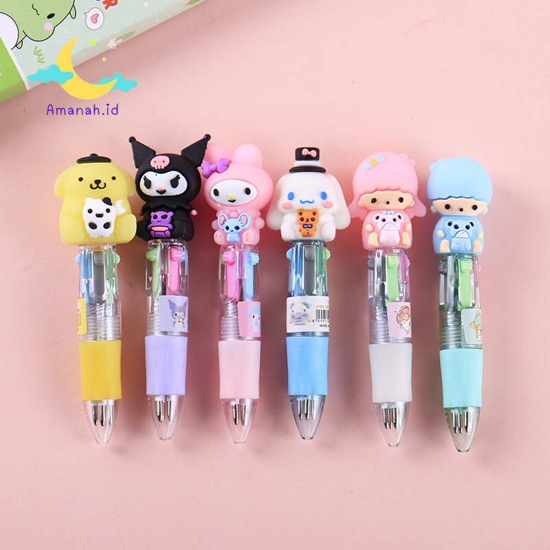 

Amanah.id - Pulpen Mini Motif Karakter Lucu 4 Warna / Pulpen Karakter