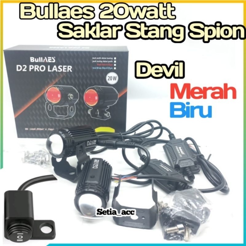 Lampu Tembak Bullaes 20watt Devil Eye Merah Biru Lampu Laser Sorot
