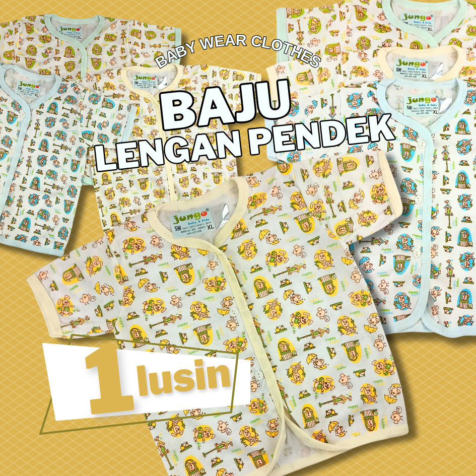 [1 Lusin] Baju Bayi Atasan Model Pendek Print Motif SNI Newborn