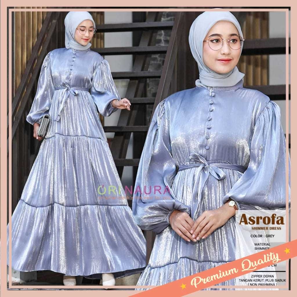 Gamis Kekinian Remaja Anak Dewasa Murah Keren / FREE BROSS IED SERIES ASROFA DRESS GAMIS MUSLIM SHIM