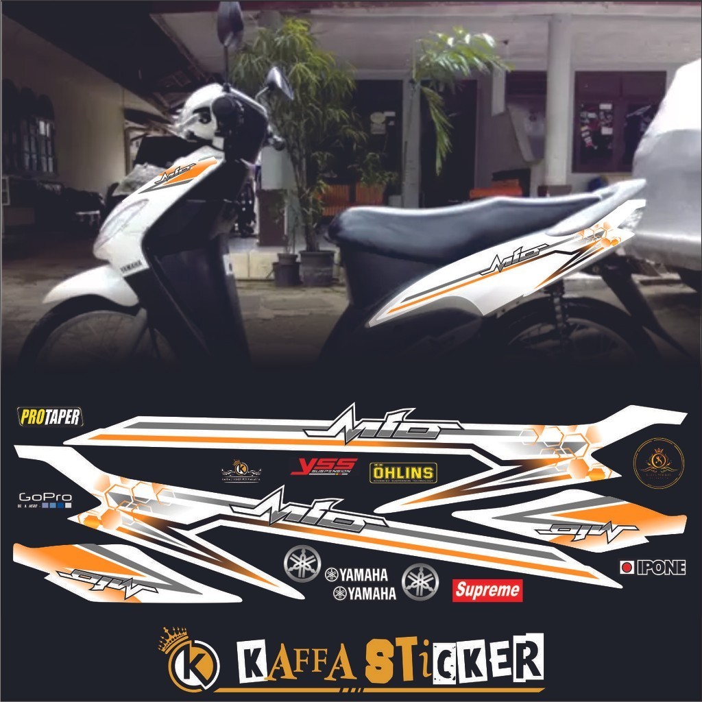 LIS VARIASI Striping mio sporty mio smile mio amore mio thailand stiker mio smile variasi putih vari
