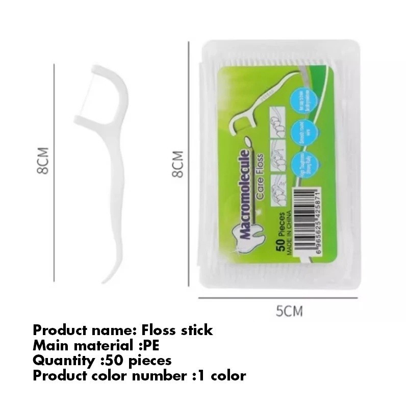 Dental Floss High Quality Benang Busur Pembersih Gigi Isi 50 Pcs Benang Busur Tusuk Gigi Macromolecu