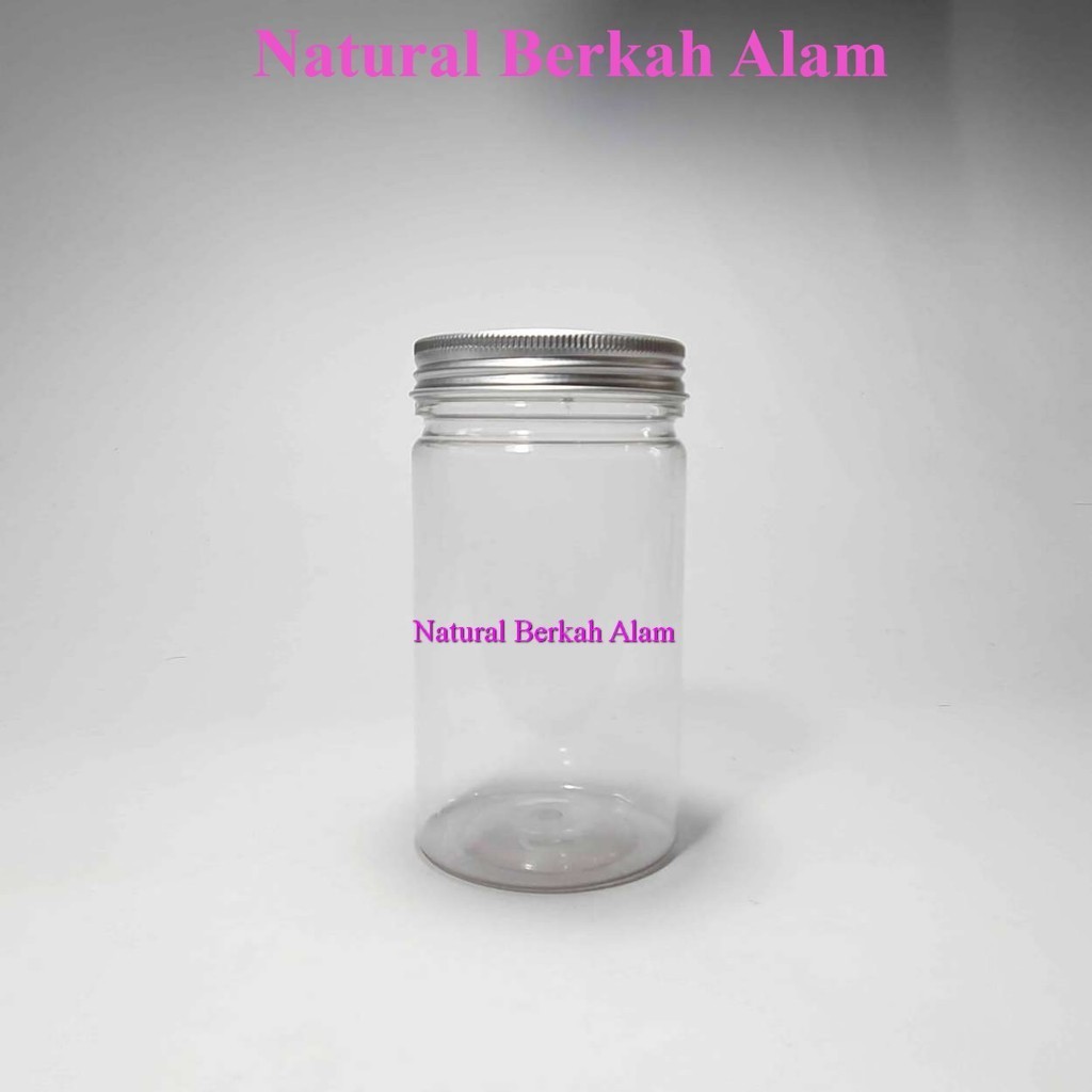 Toples 300 ml Pet Tabung Natural Tutup Aluminium / Toples Plastik / Toples / Toples Snack / Toples L