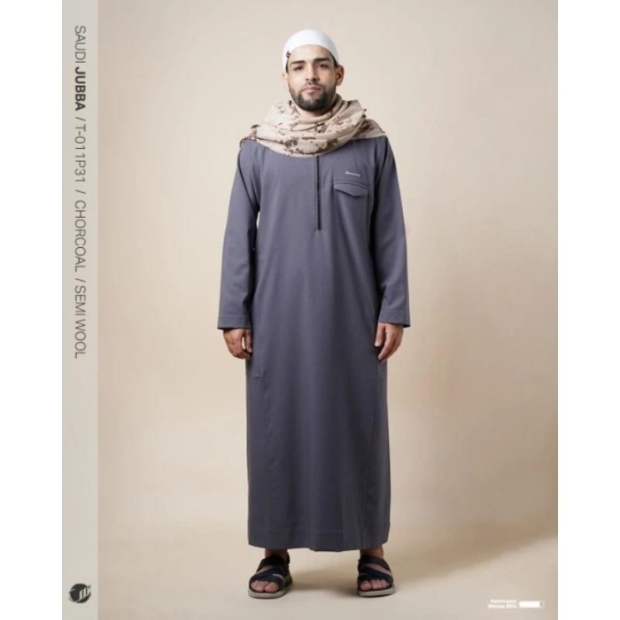 SAMASE Jubba Saudi T011P Jubah Ghamis Pria Dewasa Lengan Panjang - Navy, S