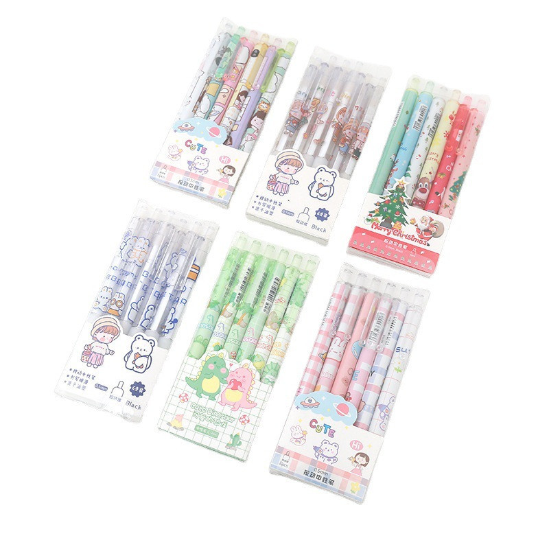 

Set Pulpen Ballpoint Gel Mekanik Isi 6 Pcs Lucu Karakter