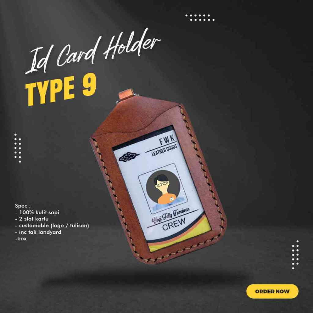 

Name Tag Kulit Asli Premium - ID Card Holder Type 9