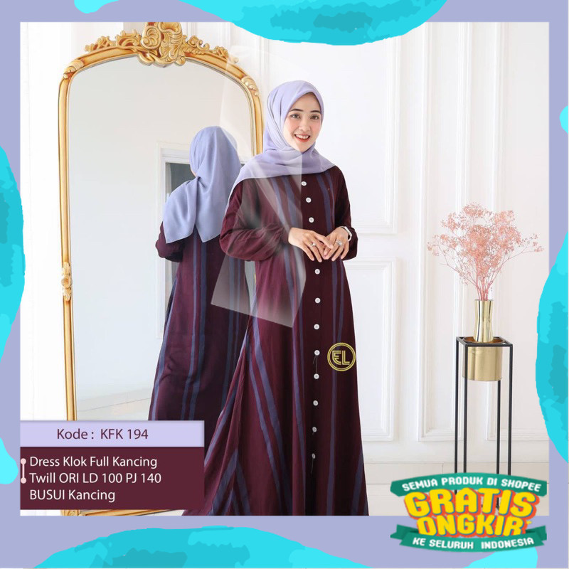 Gamis Twill Ori Elzhaf Terbaru/pink fanta