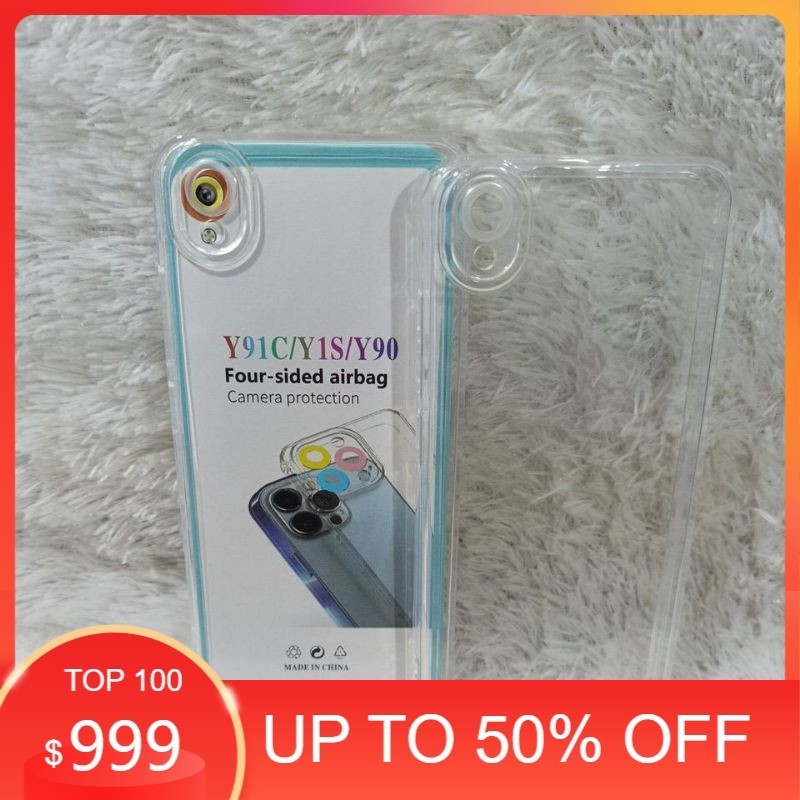 Softcase Casing  Vivo Y91C y1S Silikon bening transparan Pelindug belakang hp camera Full Caret