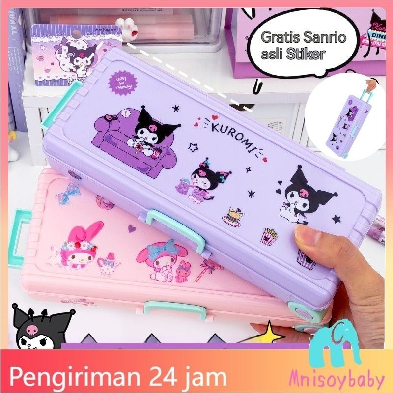 

【COD】(Gratis Sanrio Stiker)DIY Kotak Alat Tulis Bentuk Bagasi Kreatif Portabel Kapasitas Besar Penyimpanan Lapisan Ganda Kotak Pensil Anak-anak Siswa Kuromi/Melody/Yugui Anjing/Pacha Anjing