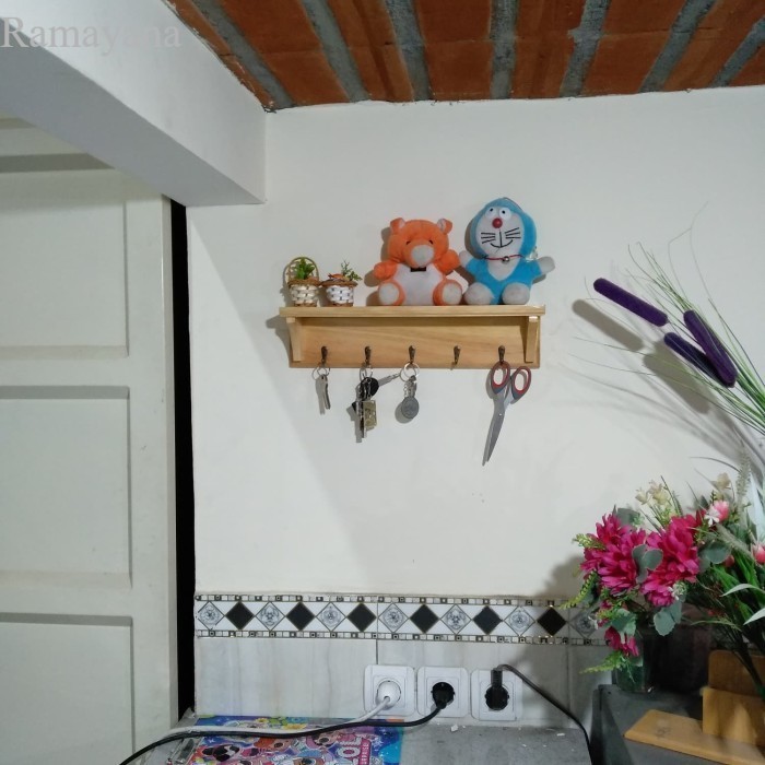 

Tempat Kunci / Gantungan Kunci / Key Holder/ Rak Kayu Serbaguna - Natural Murah