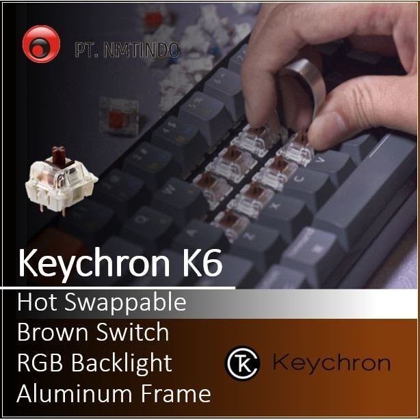 Keychron K6 Hot-Swappable RGB Backlight ALUMINUM Frame
