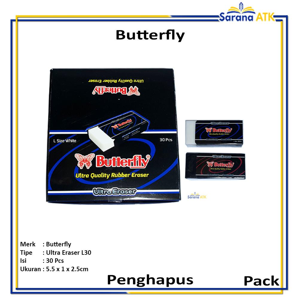 

Butterfly - Eraser Penghapus Ultra Quality Rubber L30 - Pack