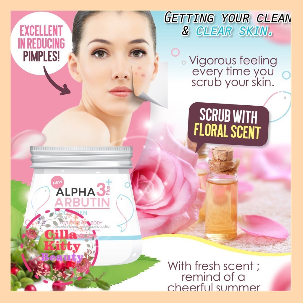 CKB Precious Skin Thailand Alpha Arbutin 3 Plus Collagen Body & Face Scrub / Lulur Pemutih / Lulur W