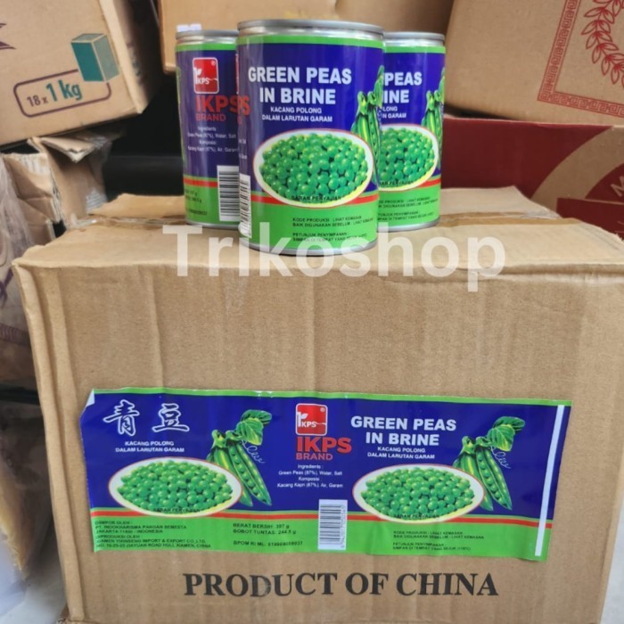 

Kacang Polong IKPS Green Peas Kaleng / 1 Dus isi 24 x 397gr