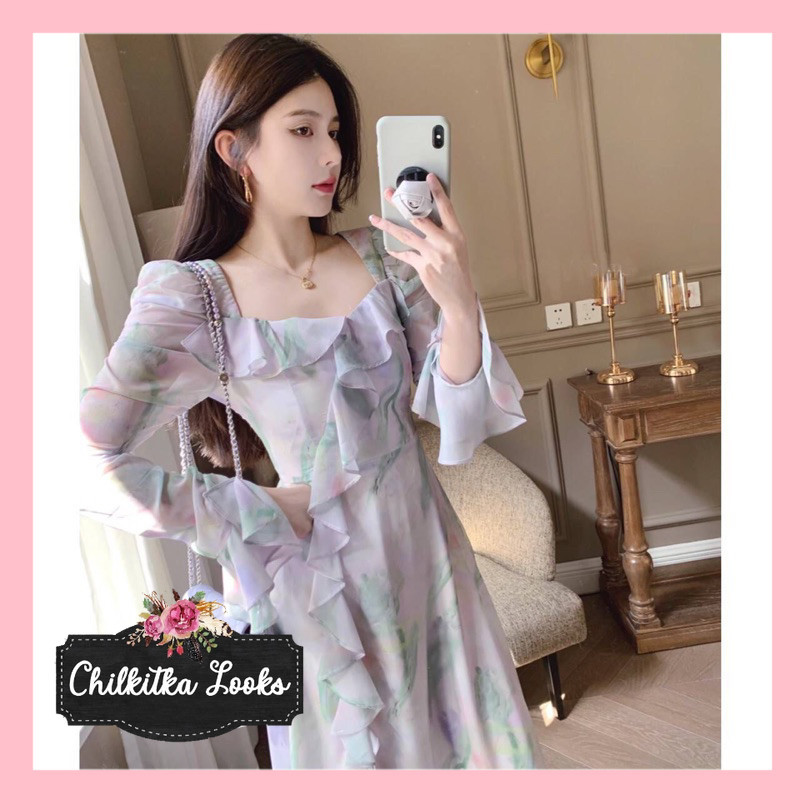 CHILKITKA LOOKS FASHION OUTFIT Meiqi Dress Floral Korean Vintage Summer Spring Sweet Street Holiday 