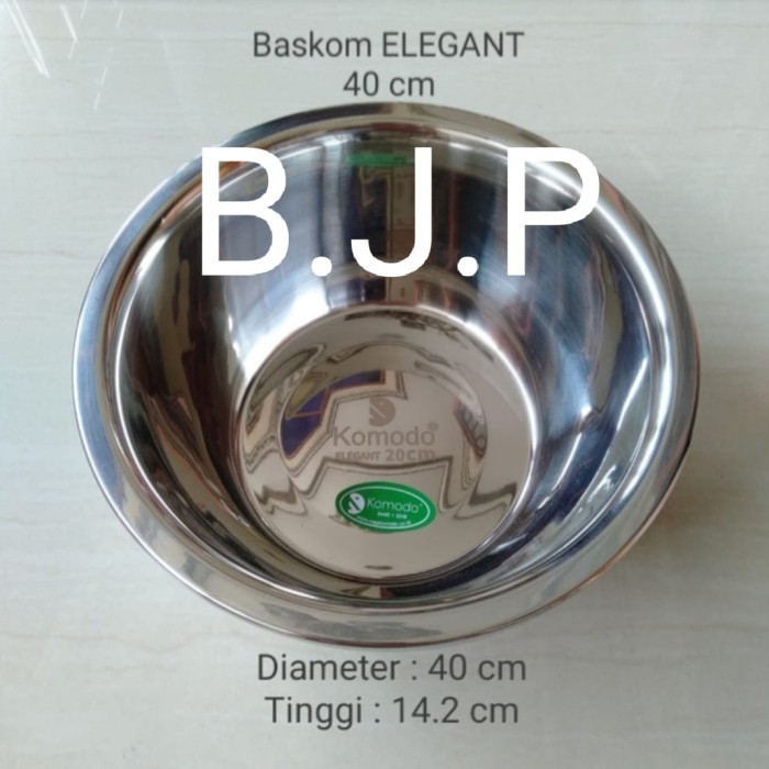 Baskom Stainless ELEGANT 40 cm Merek Komodo