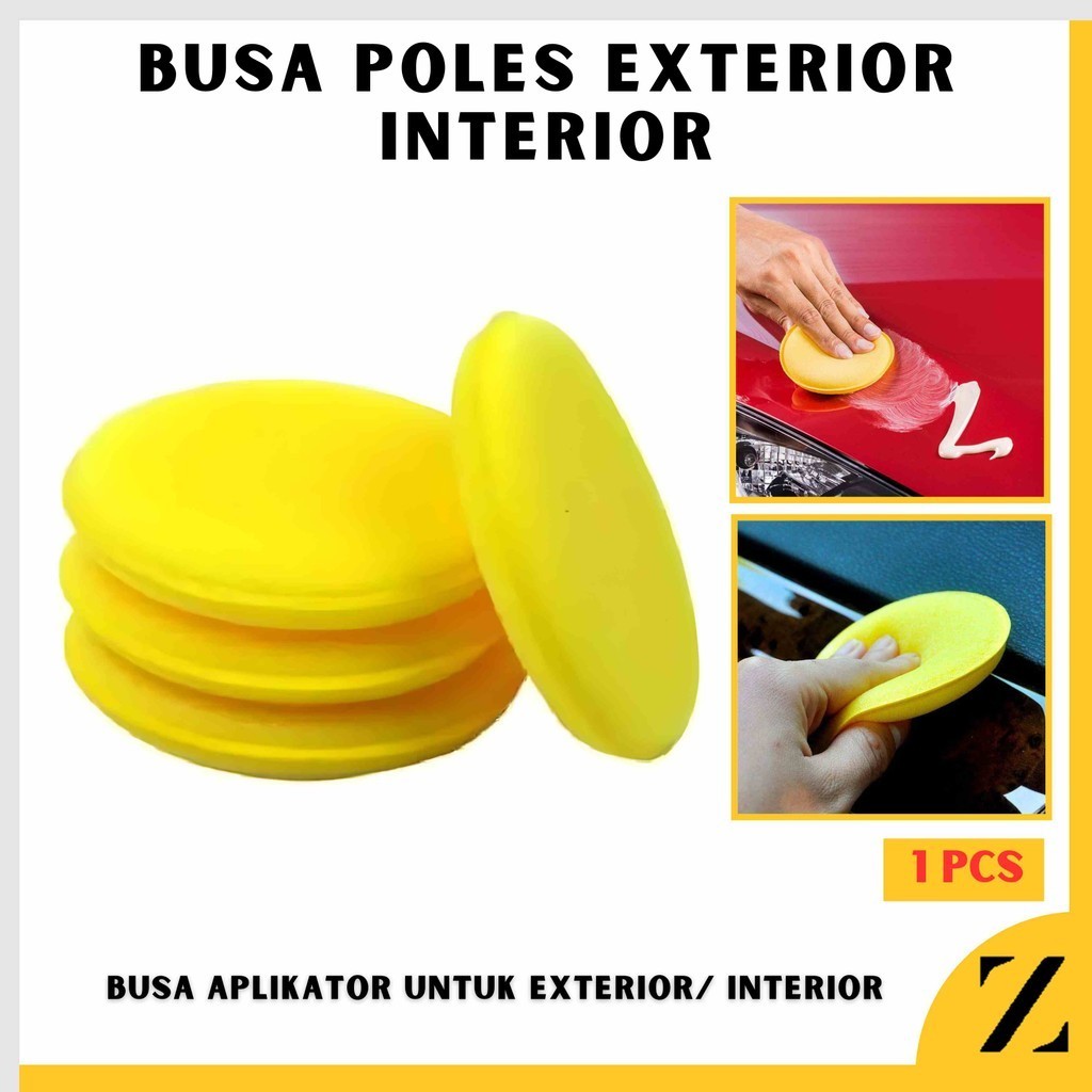 Foto Applicator Pad Flat Busa Poles Model Rata untuk Waxing Mobil Motor Sponge Applicator Wax Pad Import