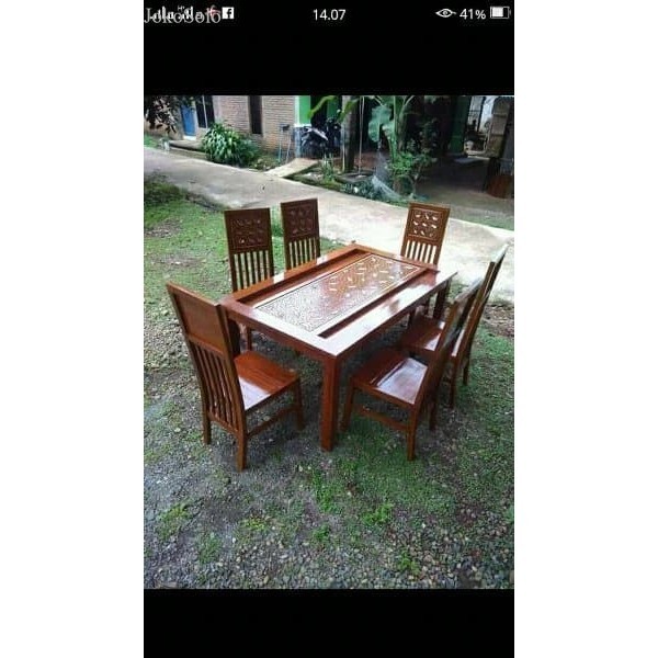 

kursi meja makan ukir kayu jati minimalis murah