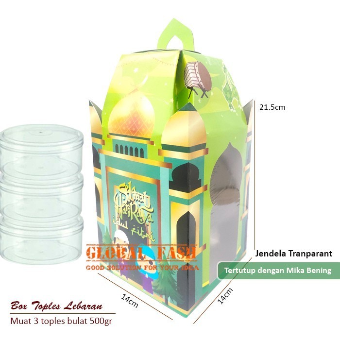 

isi 12 Box kue lebaran / Lebaran Packaging Hampe / kotak toples idul fitri premium
