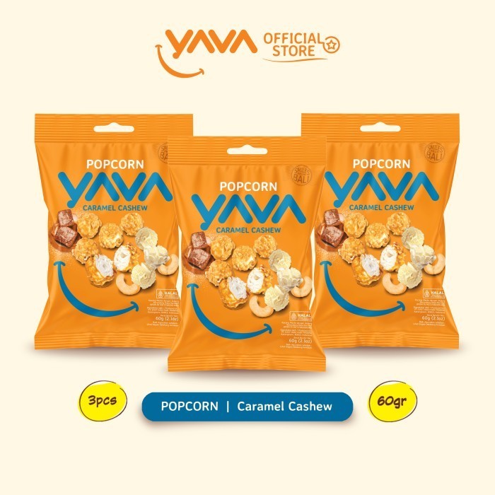 

NEW YAVA Triple Pack Popcorn Caramel Cashew (3 x 60g)