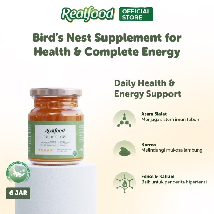 

Realfood Trial Ever Glow Minuman Sarang Burung Walet + Kurma + Energi
