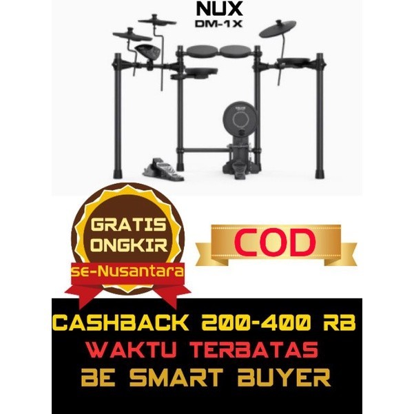SPESIAL PROMO 70% ( NUX DM1X ) PAKET digital drum nux dm1x dm 1x dm-1x original