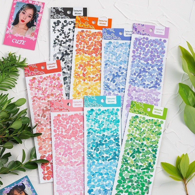 

[HELIOFINDS] 1 Lembar Sticker Deco Stiker Dekorasi PVC untuk Scrapbook Photocard - COLORFUL LEAVES