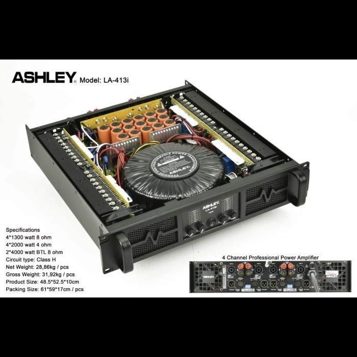 promo spesial ramadhan Power Amplifier Ashley LA413i / Class H Original Garansi Resmi Ashley