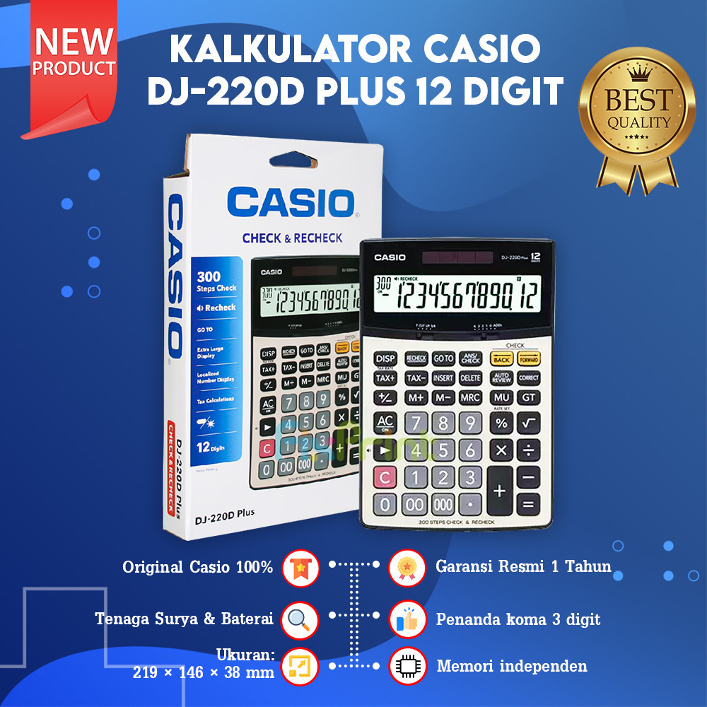 

Calculator Casio DJ 220D Plus 12 Digits Check & Correct Kalkulator Desktop Original New