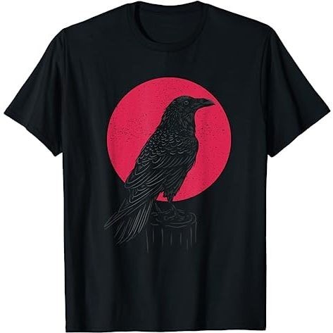 BAJU DISTRO Black Crow Occult Japan Gothic Witchcraft Crow T-Shirt