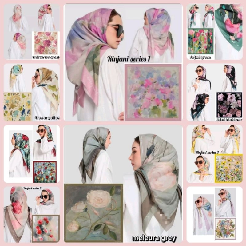 Segi Empat Motif Bunga Menawan dari Baniescoop Deenay Motif Hijab Segiempat Premium Denay KW Denay P