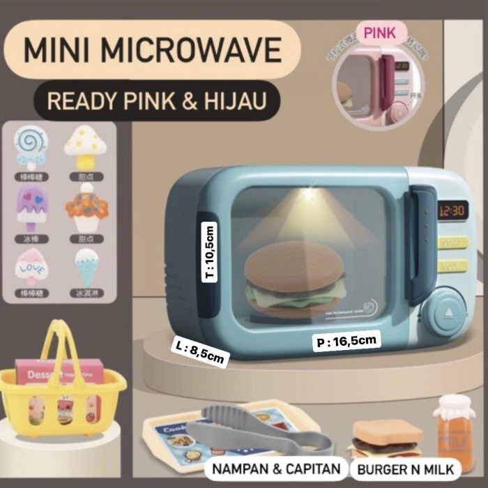 MCOV Mainan Mini Microwave Oven Eskrim Masakan Kado Anak - Hijau