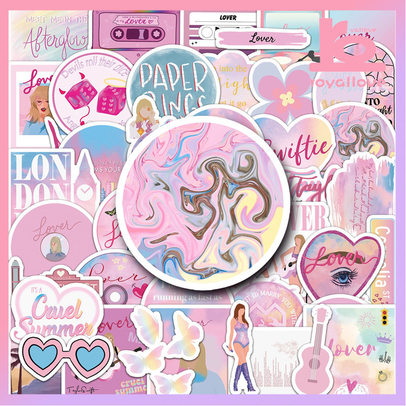 

COD Stiker Pecinta Album Taylor Stiker Tahan Air Seri Merah Muda Stiker Dekorasi Buku Besar Tangan