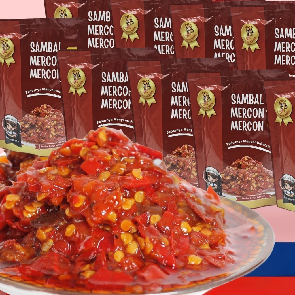 

Sambal Mercon keliling -120gr Sambal Mercon Mercon Rasa Pedas lauk instan Sambel Pedes Enak