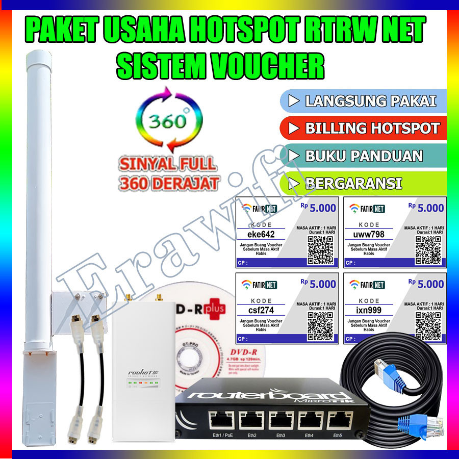 Paket Usaha Wifi Hotspot RT RW Net 3 Km 360 Derajat