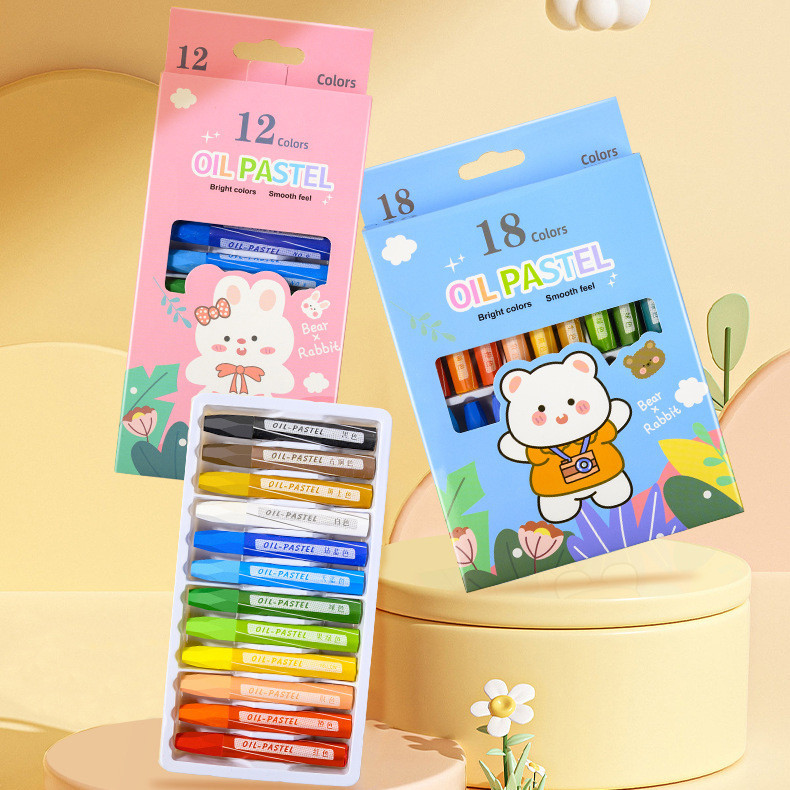 

[GROSIR ATK] KRAYON MEWARNAI OIL PASTEL ISI 12 DAN 24 WARNA DALAM 1 SET / CRAYON OIL PASTEL KARTUN