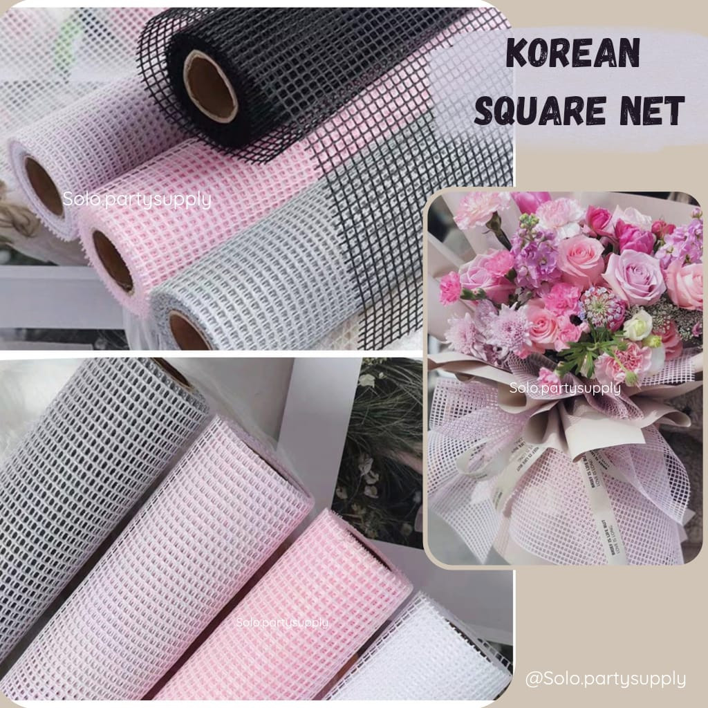

[READY HARGA GROSIR] (SW) TERLARIS FLOWER MESH KOREAN SQUARE NET Korean Jaring2 Net Roll JARING BESAR POLYNET Spider Mesh Roll UNTUK Buket wedding/wisuda [BISA COD]