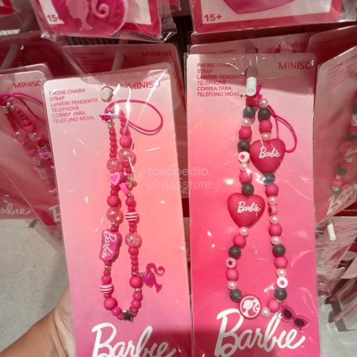 long charm handphone miniso barbie miniso x barbie phone strap barbie