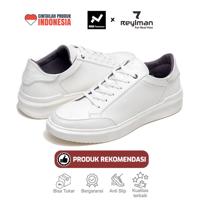 REYL MAN Straight Full White Sepatu Casual Sneakers Pria
