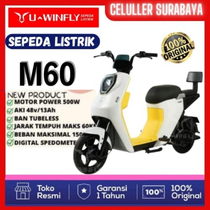 SEPEDA LISTRIK UWINFLY  M60 , M60 , uwinfly m60 ,TERBARU DRAGON FLY GARANSI RESMI  , U winfly sepeda