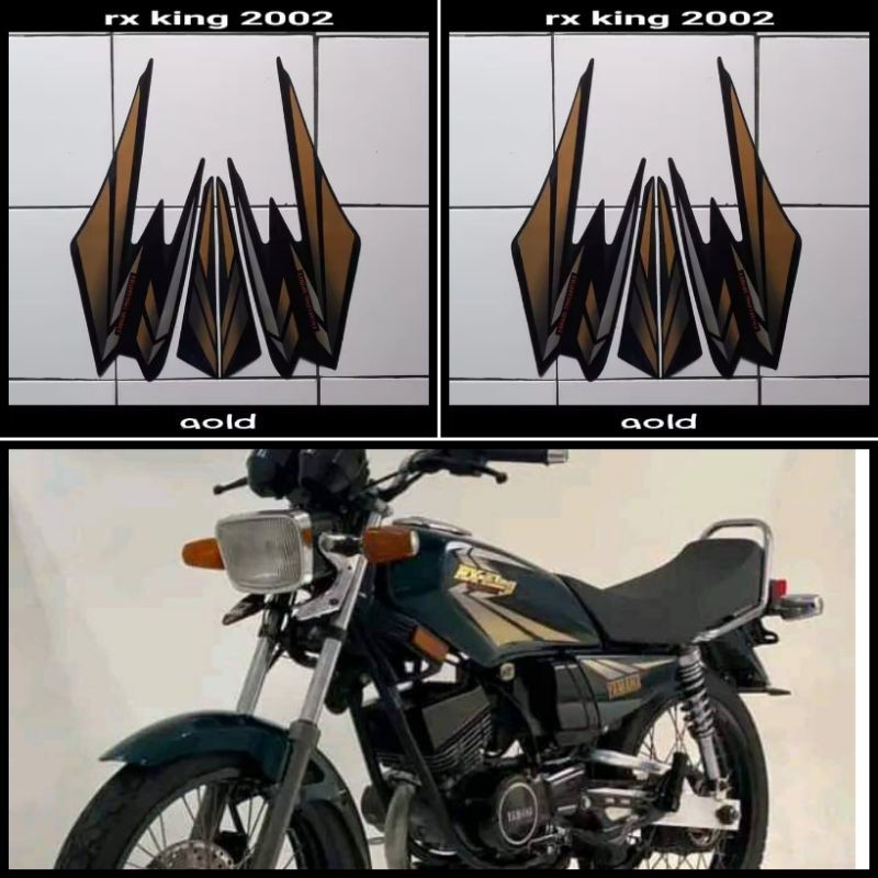 STIKER STRIPING LIS LES POLET PLAT PLISIR BODY MOTOR YAMAHA RX KING 2002 HIJAU TUA
