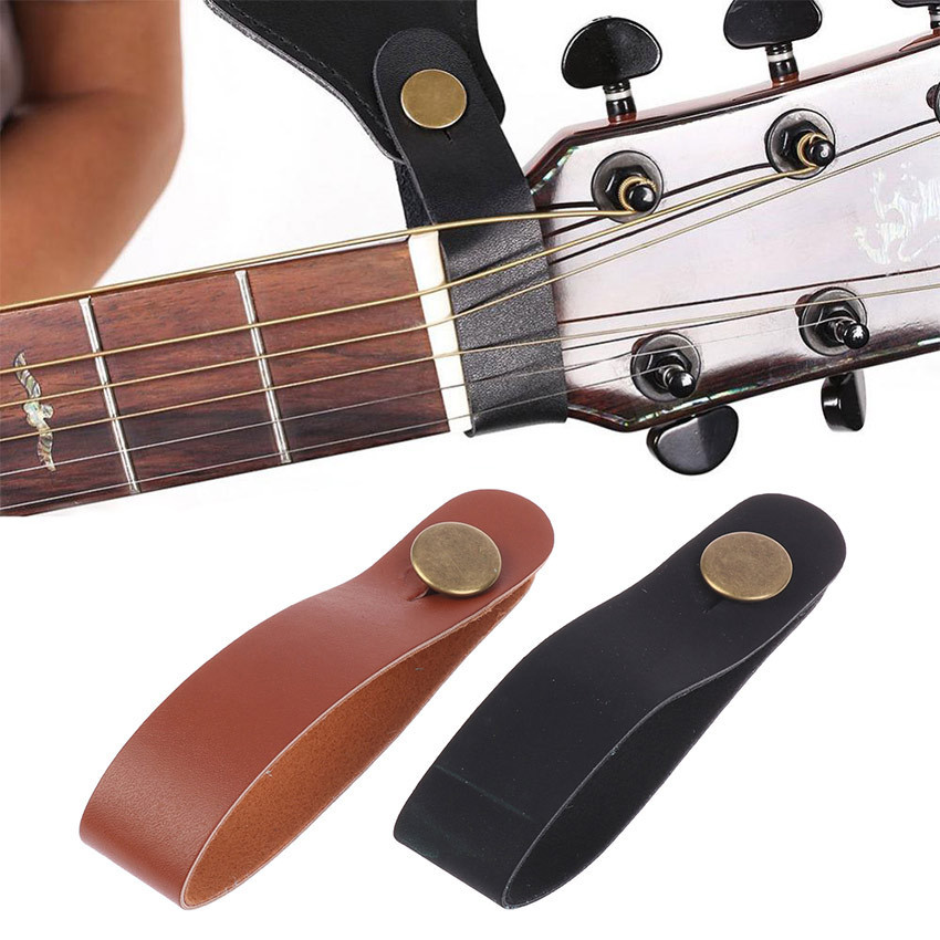 Tali Gitar Kulit Asli Premium - Pin Strap Connector untuk Gitar Akustik & Classic Warna Coklat &