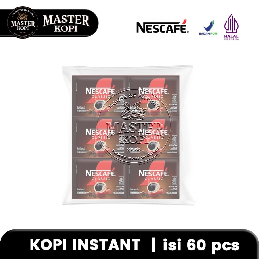 

NESCAFE CLASSIC Kopi Instan Kopi Hitam Sachet 1 Pack isi 60pcs
