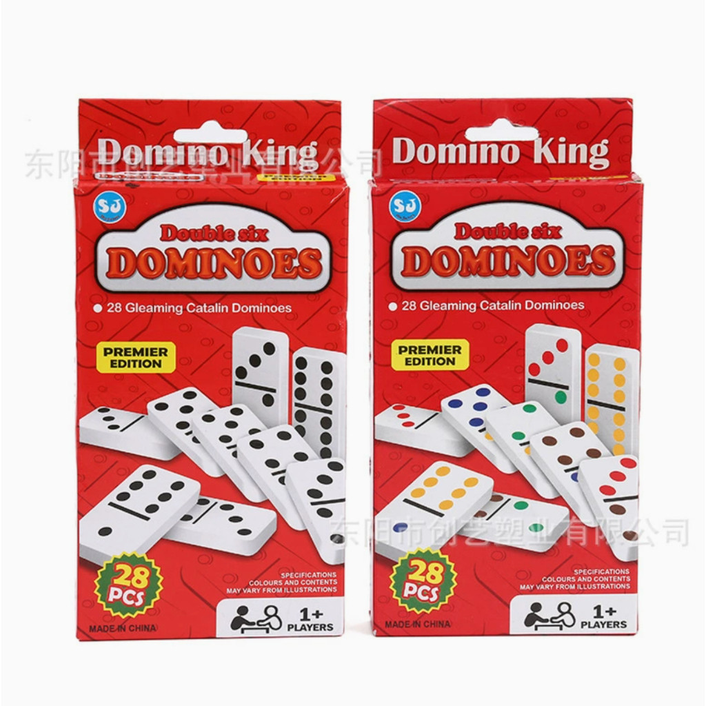 Mainan Anak Kartu Domino / Balok Batu / Plastik Premium / Casing Warna Warni / 14cm x 4cm