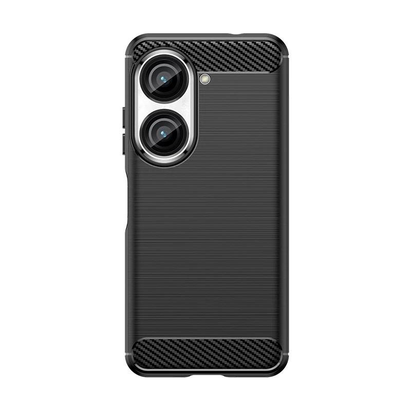 For Asus Zenfone 9 Case Carbon Fibre Soft Lens Protect Fall Prevention for Asus Zenfone 9 9Z 10 10Z 