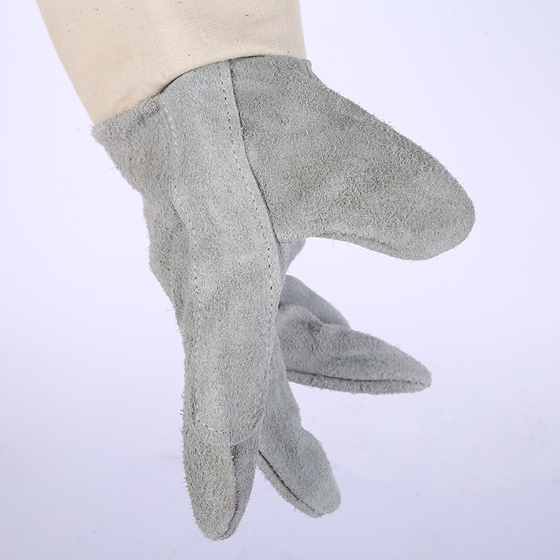 Pemasok Grosir Sarung Tangan Kulit Sapi Penuh Tahan Suhu Tinggi Pelindung Kerja Tukang Las Sarung Ta