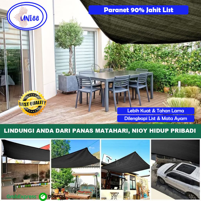 Paranet Jahit Pinggir Custom / Paranet Premium Anti UV / Paranet 90 Persen / Jaring Paranet 90% Grad