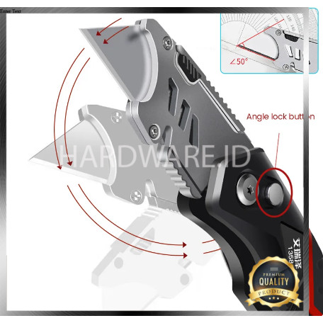 

(HI) Pisau Cutter Besar Lipat Folding Utility Knife Angle Adjustable 18mm