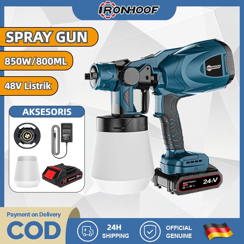 

48V Spray gun cat elektrik tanpa kabel Paint Sprayers Kapasitas 800ml alat listrik